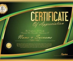 Vector certificate golden template material set 06