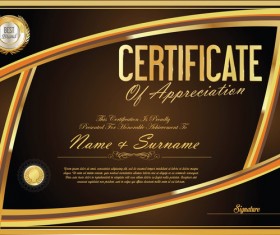 Vector certificate golden template material set 10
