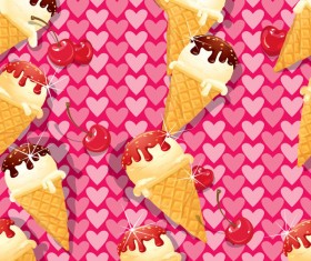 Vector ice cream seamless pattern 01