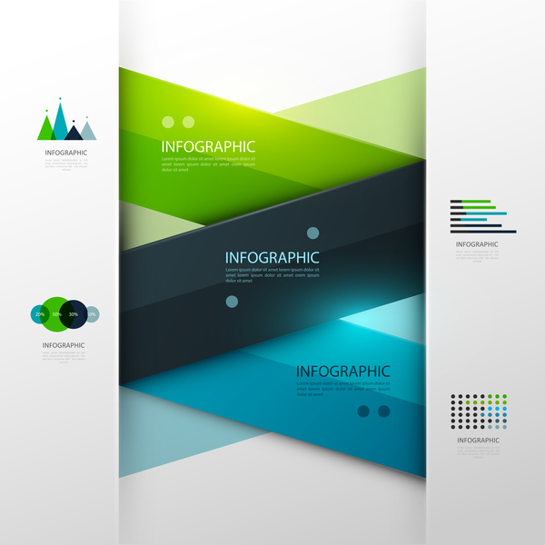 Vector infographic colored template material 02