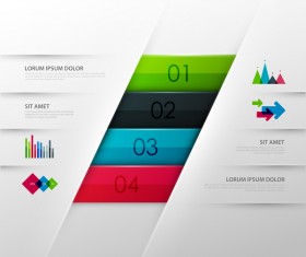Vector infographic colored template material 05