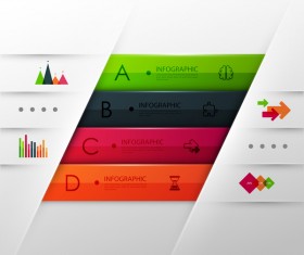 Vector infographic colored template material 06