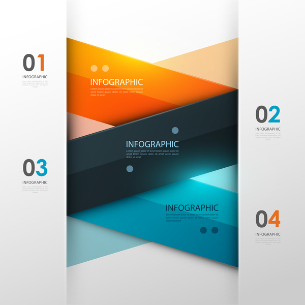 Vector infographic colored template material 12