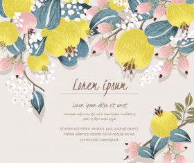 Vintage flower art backgrounds vector 02