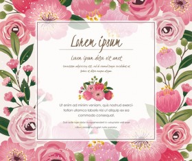 Vintage frame with retro flower vector material 03