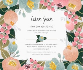 Vintage frame with retro flower vector material 04