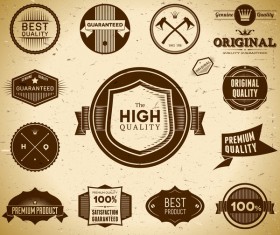 Vintage premium quality labels set vector 01