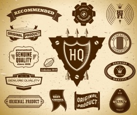 Vintage premium quality labels set vector 11