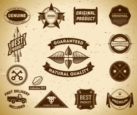Vintage premium quality labels set vector 13