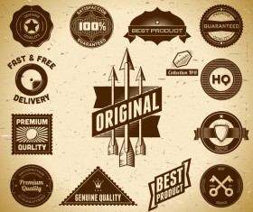 Vintage premium quality labels set vector 14