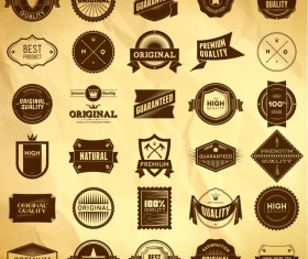 Vintage premium quality labels set vector 15