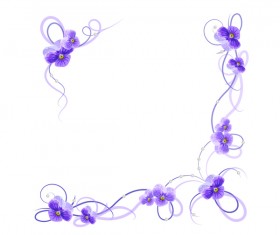 Violet flower with corner decor vector