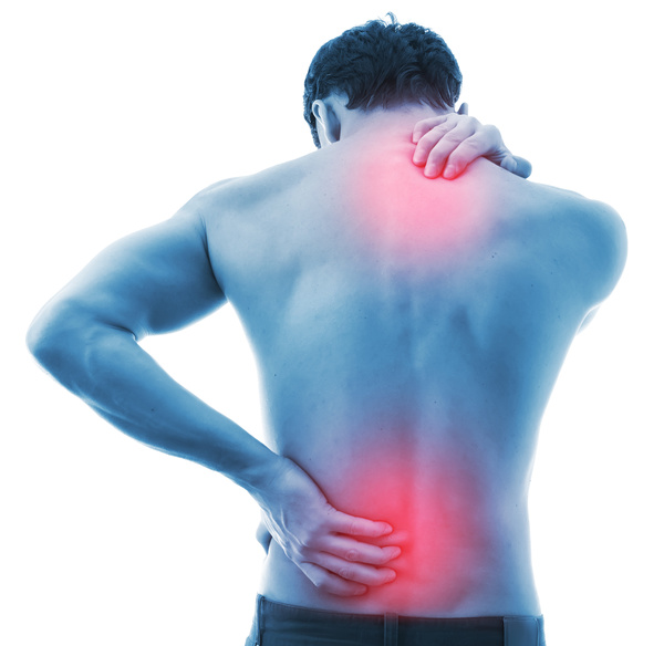 Waist and cervical pain Stock Photo