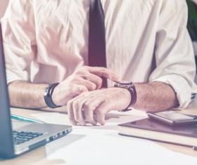 Waiting for get off work Stock Photo