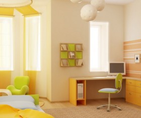 Warmly decorated children's room Stock Photo