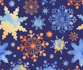 Watecolor snowflake pattern seamless vector 02