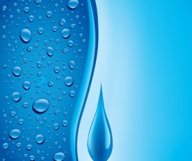 Water droplets with blue abstract background vector