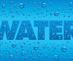 Water text with drops background vectors