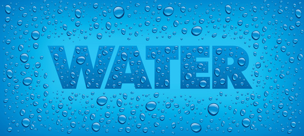 Water text with drops background vectors