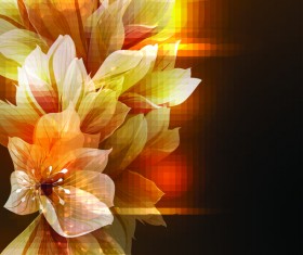 White Flowers on yellow background vector