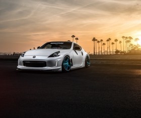 White Nissan sports car HD picture