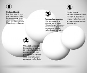 White balls with infographics vectors template 01
