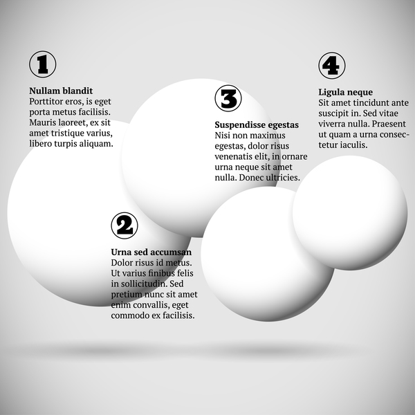 White balls with infographics vectors template 01
