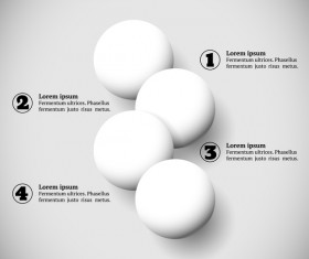 White balls with infographics vectors template 02