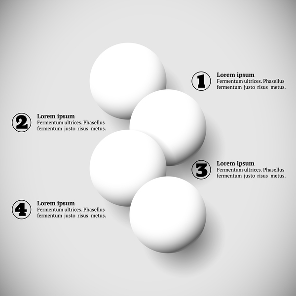 White balls with infographics vectors template 02