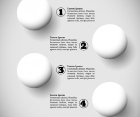 White balls with infographics vectors template 03