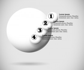 White balls with infographics vectors template 04
