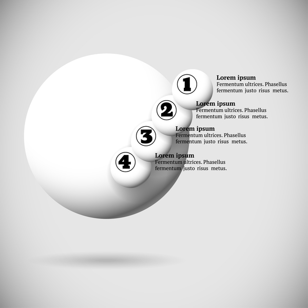 White balls with infographics vectors template 04