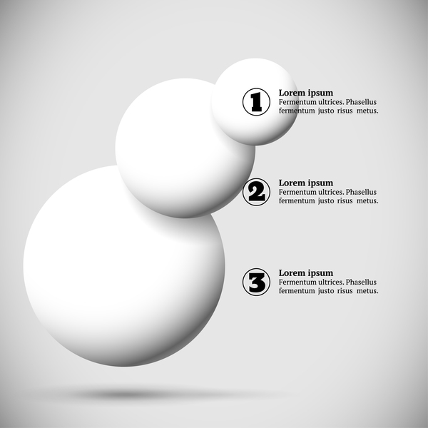 White balls with infographics vectors template 05