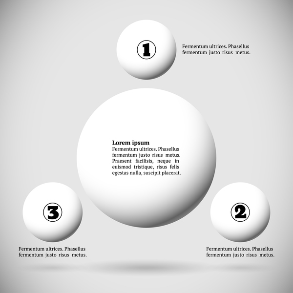 White balls with infographics vectors template 06