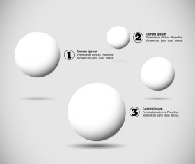 White balls with infographics vectors template 07