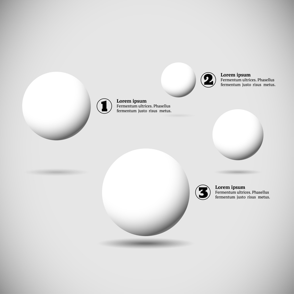 White balls with infographics vectors template 07