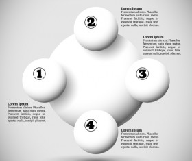 White balls with infographics vectors template 08