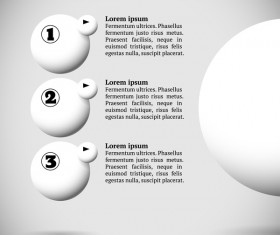 White balls with infographics vectors template 09