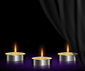 White curtain background with candles vector