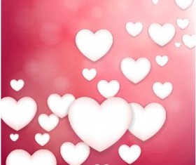 White heart with red background vector 01