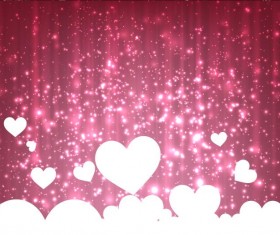 White heart with red background vector 02