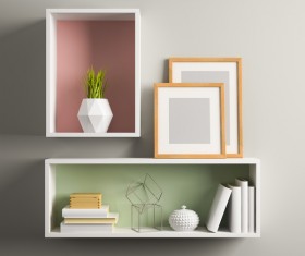 White wall with decorative frame Stock Photo