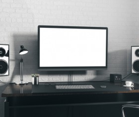 Workplace with computer Stock Photo 02