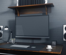 Workplace with computer Stock Photo 05