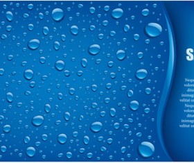 blue drops panorama text vector background