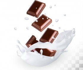 chocolate with splash milk vector