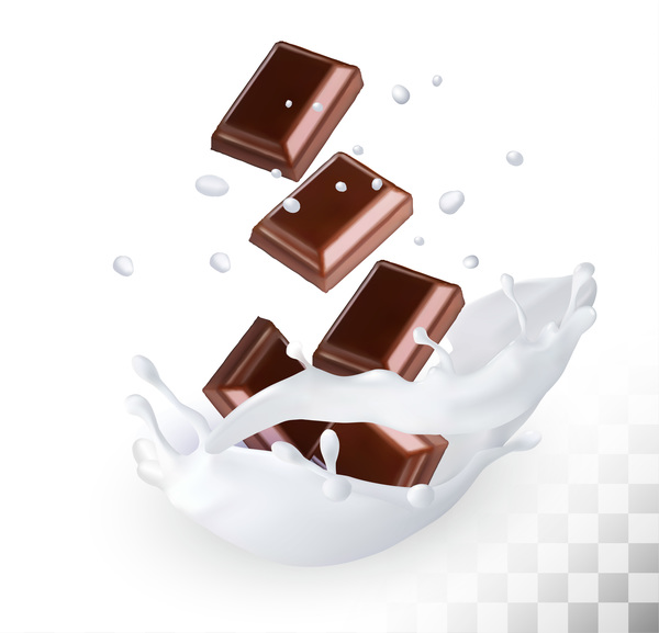 chocolate with splash milk vector