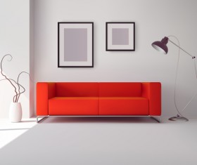 living room interior design vector 02