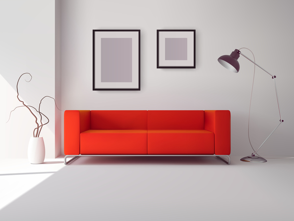 living room interior design vector 02