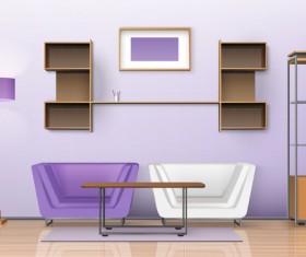 living room interior design vector 07